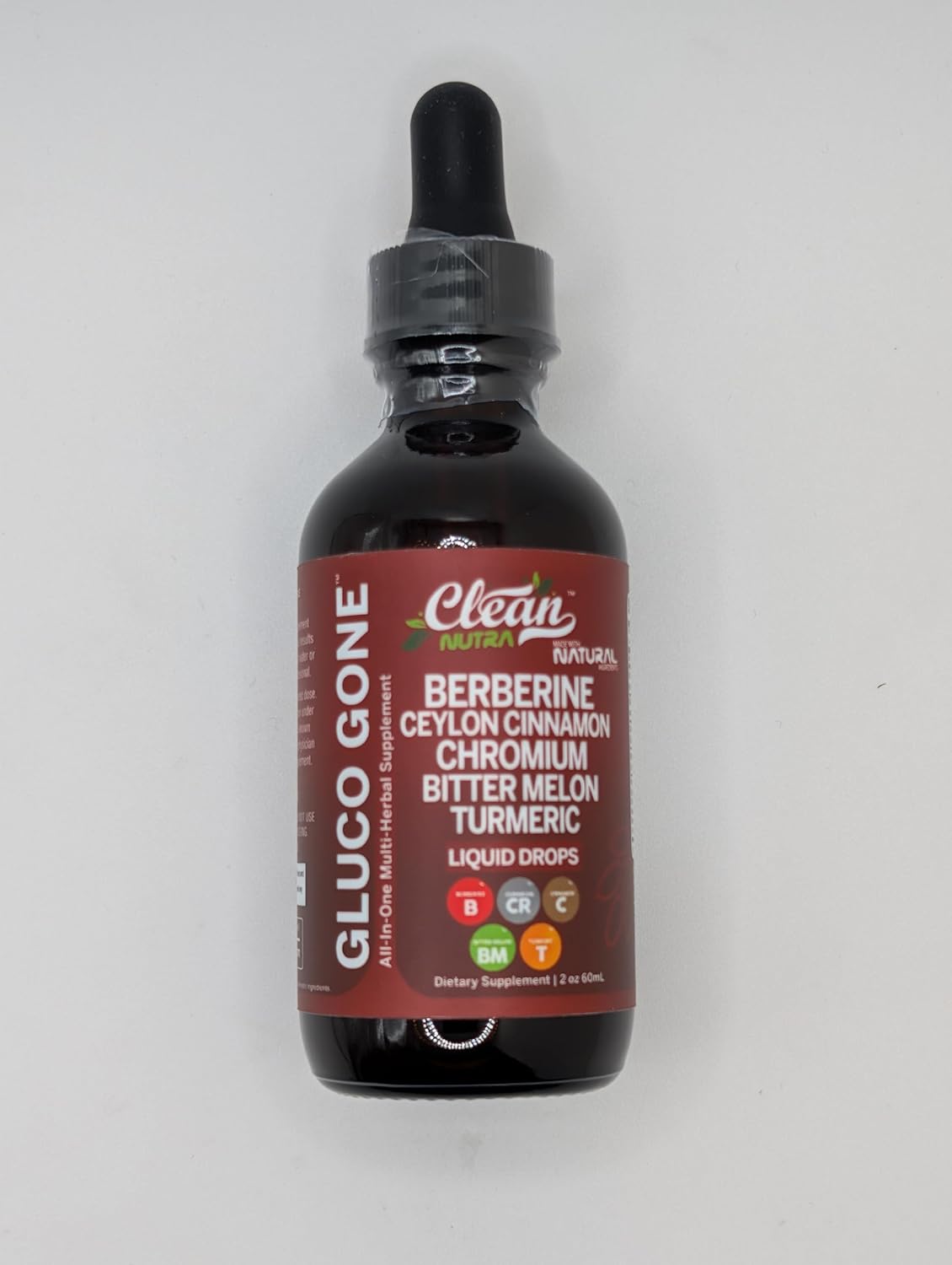 Clean Nutra Berberine with Ceylon Cinnamon Supplement Liquid Drops + Bitter Melon Extract, Glucomannan, Gymnema, Chromium, Turmeric, Organic Panax Ginseng, Moringa GLP-1 Support